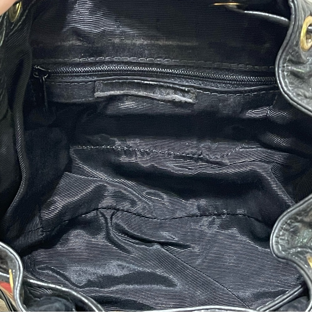 Leather Patchwork Crossbody Bag Drawstring Bucket… - image 8